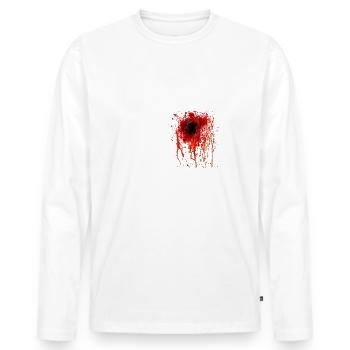 Bullet hole blood halloween costume gift - Men's Premium Organic Long Sleeve Shirt - white - Front - Nico (187cm)