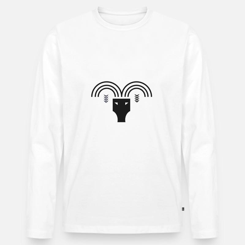 Sternzeichen Widder - Männer Premium Bio Langarmshirt - Weiß