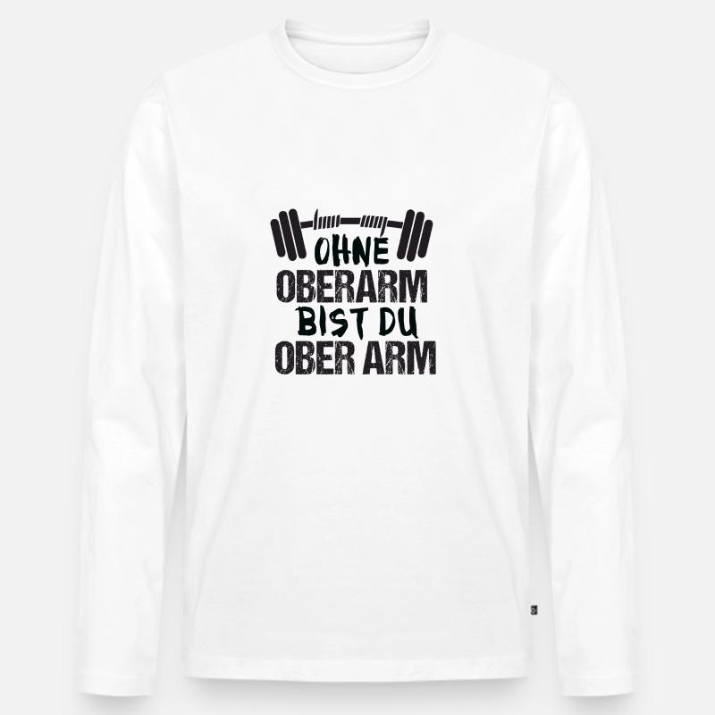 DESIGN 2 - Männer Premium Bio Langarmshirt - Weiß