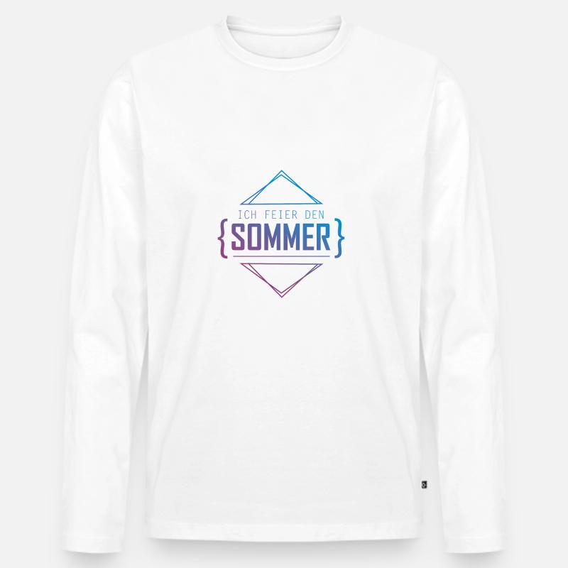 Ich feier den Sommer - Männer Premium Bio Langarmshirt - Weiß