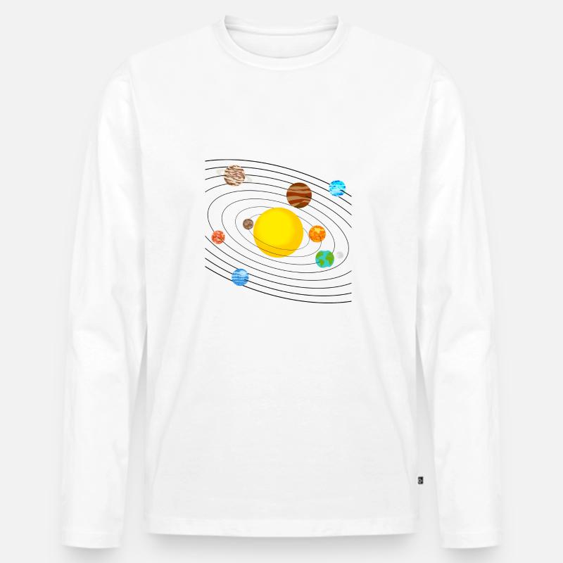 Sonnensystem - Männer Premium Bio Langarmshirt - Weiß