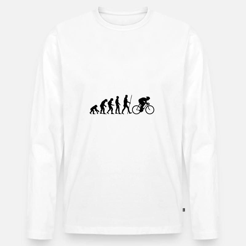 Evolution Rennrad als Geschenk - Männer Premium Bio Langarmshirt - Weiß
