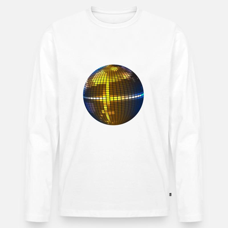 Disco Kugel - Männer Premium Bio Langarmshirt - Weiß