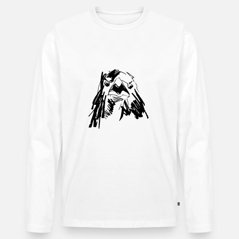 Adler - Falke - Männer Premium Bio Langarmshirt - Weiß