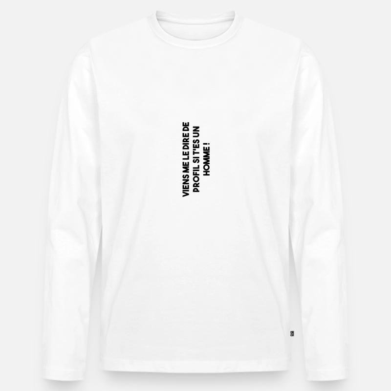 Profil! - Männer Premium Bio Langarmshirt - Weiß