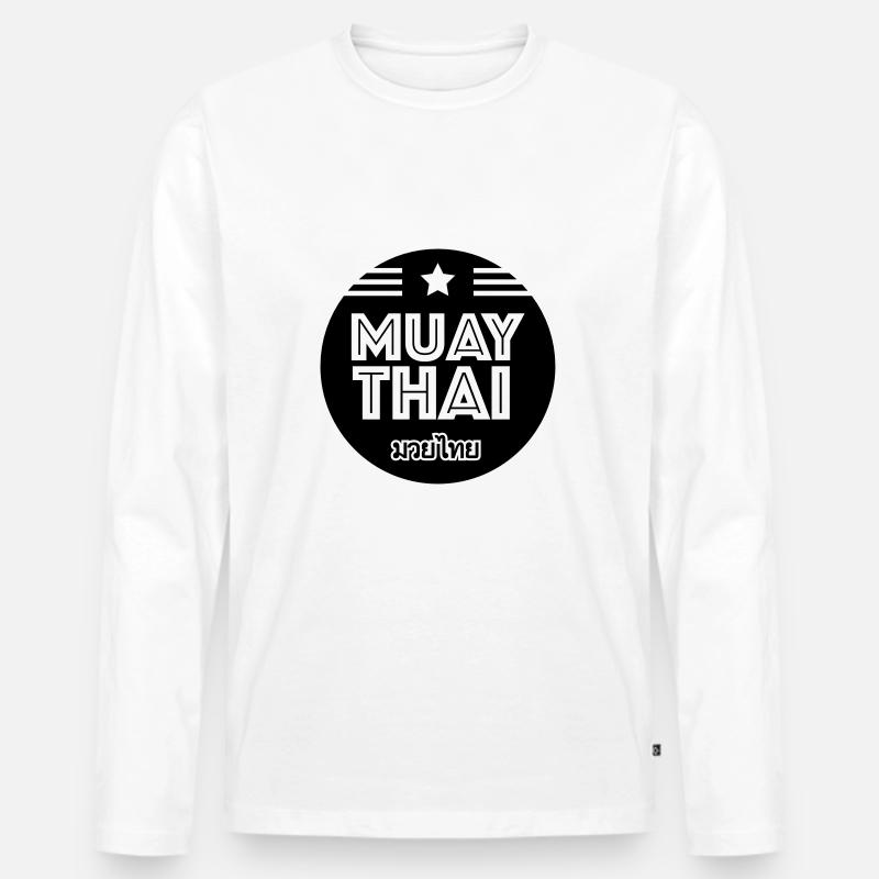 Muay Thai - Männer Premium Bio Langarmshirt - Weiß