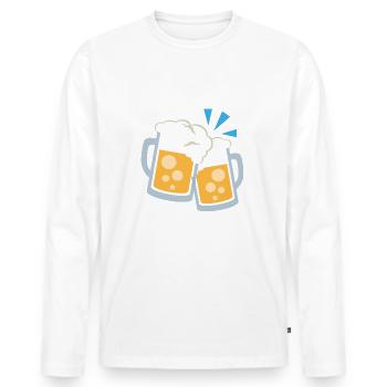 wiesn bier krüge - Männer Premium Bio Langarmshirt - Weiß - Vorne - Nico (187cm)