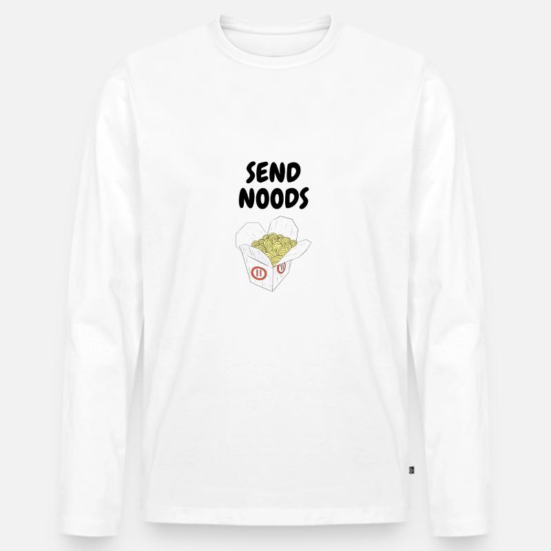 SEND NOODS - Männer Premium Bio Langarmshirt - Weiß