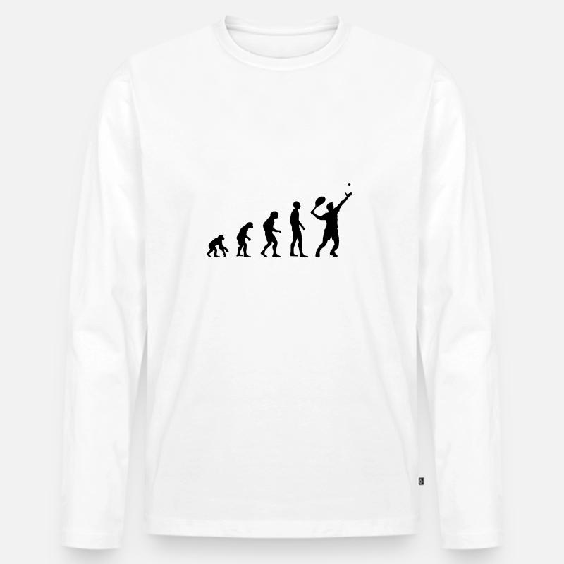 Tennis Evolution - Männer Premium Bio Langarmshirt - Weiß