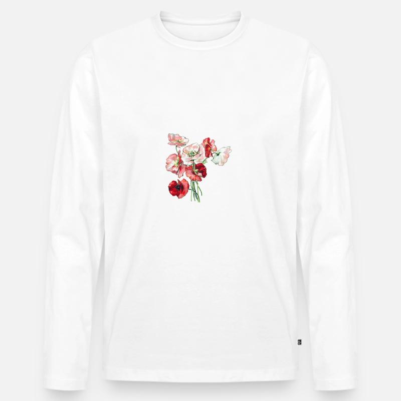 Blumenstrauß - Männer Premium Bio Langarmshirt - Weiß