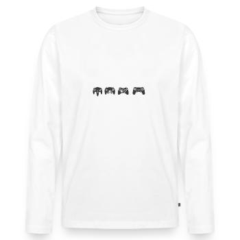 shirt de Gamer - T-shirt manches longues Premium bio Homme - blanc - Devant - Nico (187cm)