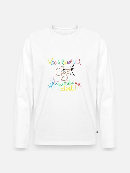 Vous lavé vu ? - T-shirt manches longues Premium bio Homme - blanc