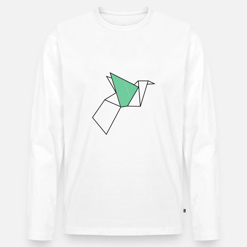crane - Männer Premium Bio Langarmshirt - Weiß