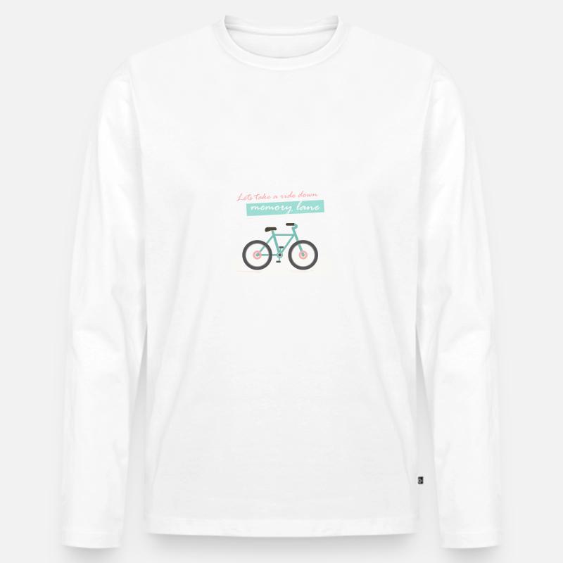Memory lane - Männer Premium Bio Langarmshirt - Weiß