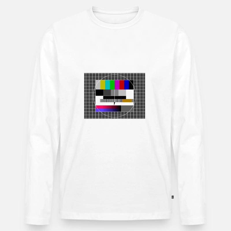 Testbild - Retro - Männer Premium Bio Langarmshirt - Weiß