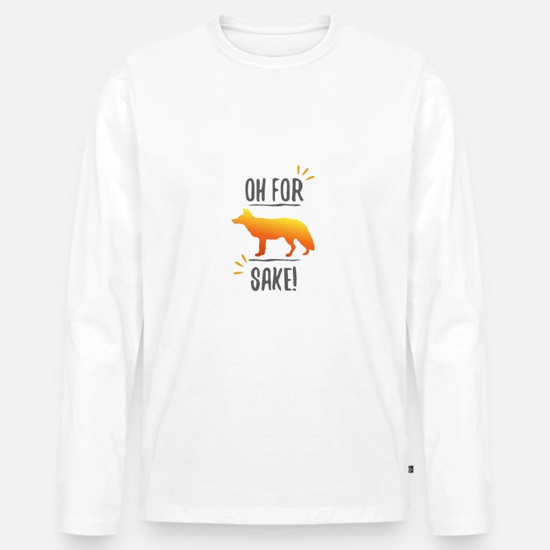 Fuchs Geschenk idee fox lustig - Männer Premium Bio Langarmshirt - Weiß