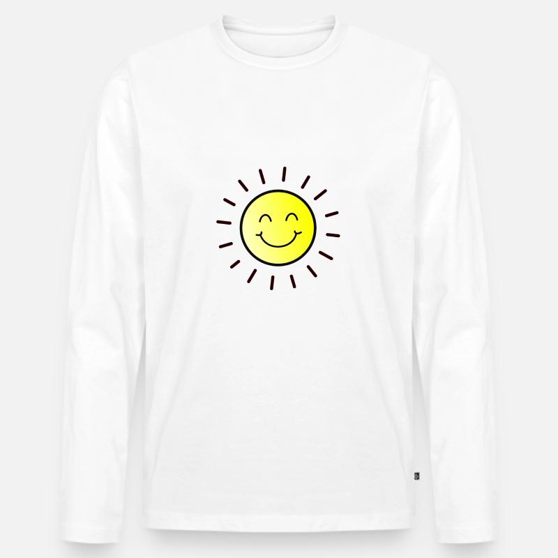 Sonne Sommer - Männer Premium Bio Langarmshirt - Weiß