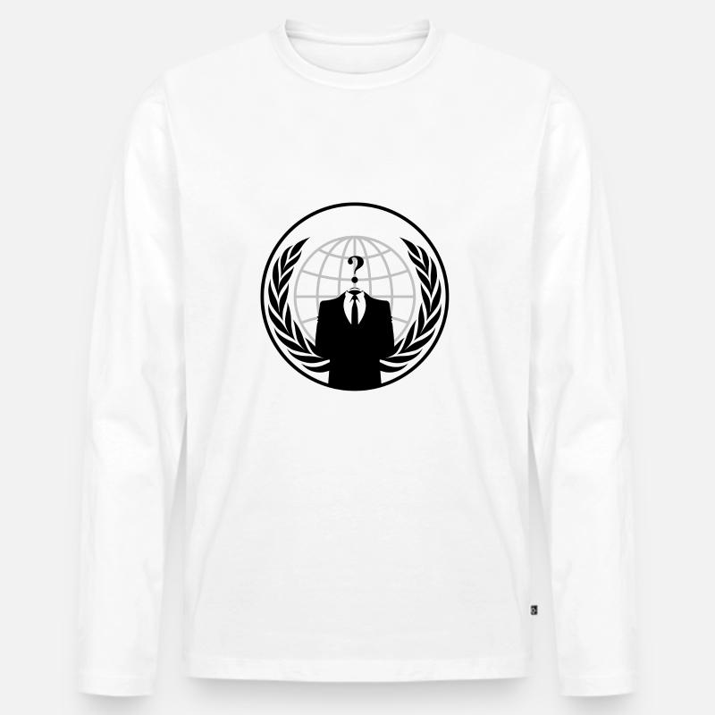 Anonymous - Männer Premium Bio Langarmshirt - Weiß