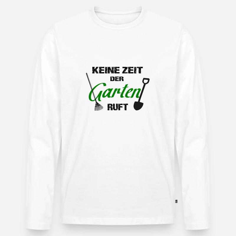 Garten - Männer Premium Bio Langarmshirt - Weiß