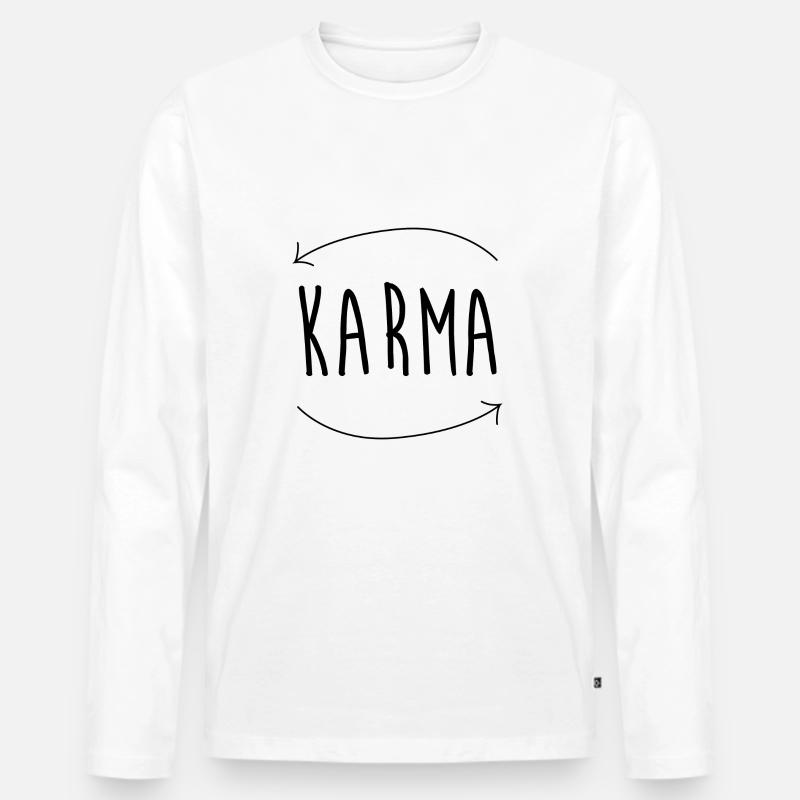 Karma Pfeile - Männer Premium Bio Langarmshirt - Weiß