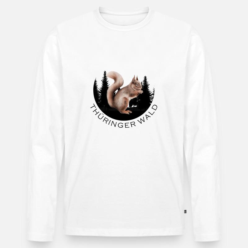 Thüringer Wald - Männer Premium Bio Langarmshirt - Weiß