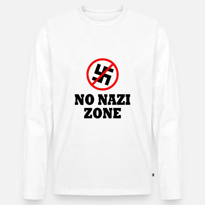 gegen rechts - Männer Premium Bio Langarmshirt - Weiß
