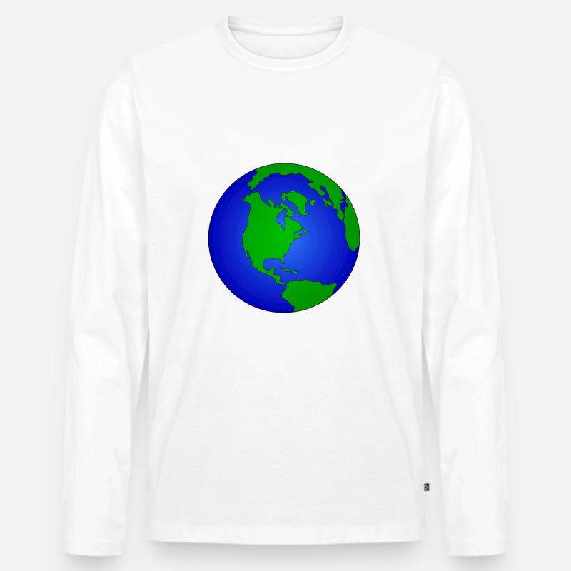 Erde - Männer Premium Bio Langarmshirt - Weiß
