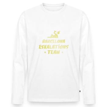 Barcelona Eskalation - Männer Premium Bio Langarmshirt - Weiß - Vorne - Nico (187cm)