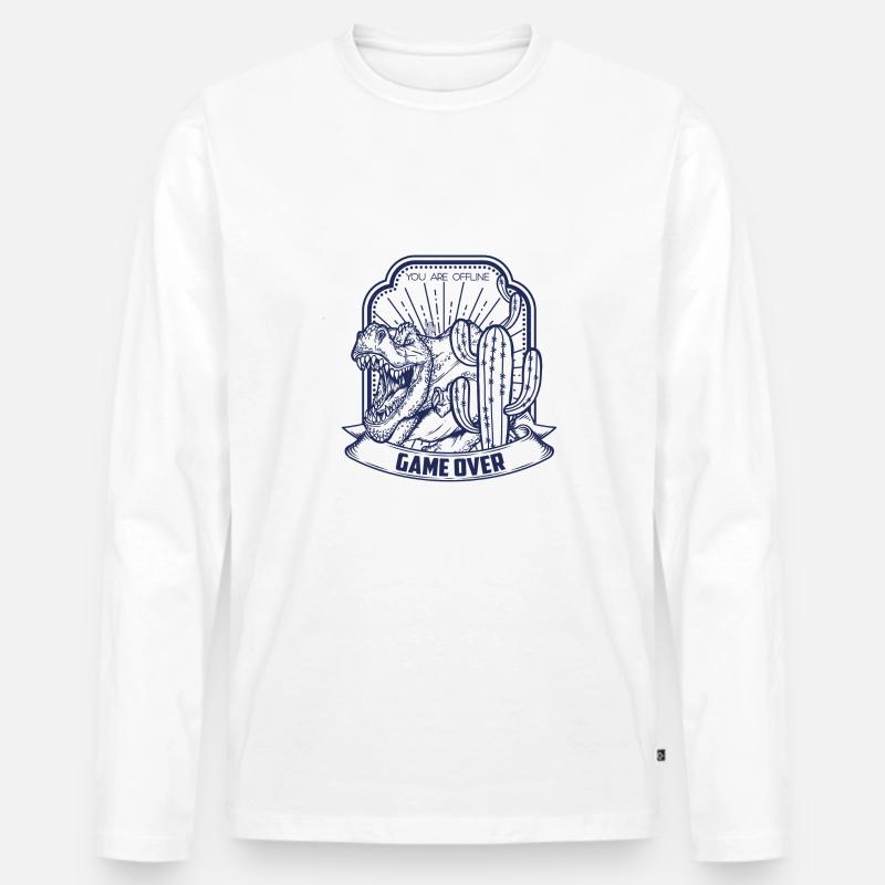 T Rex - Männer Premium Bio Langarmshirt - Weiß