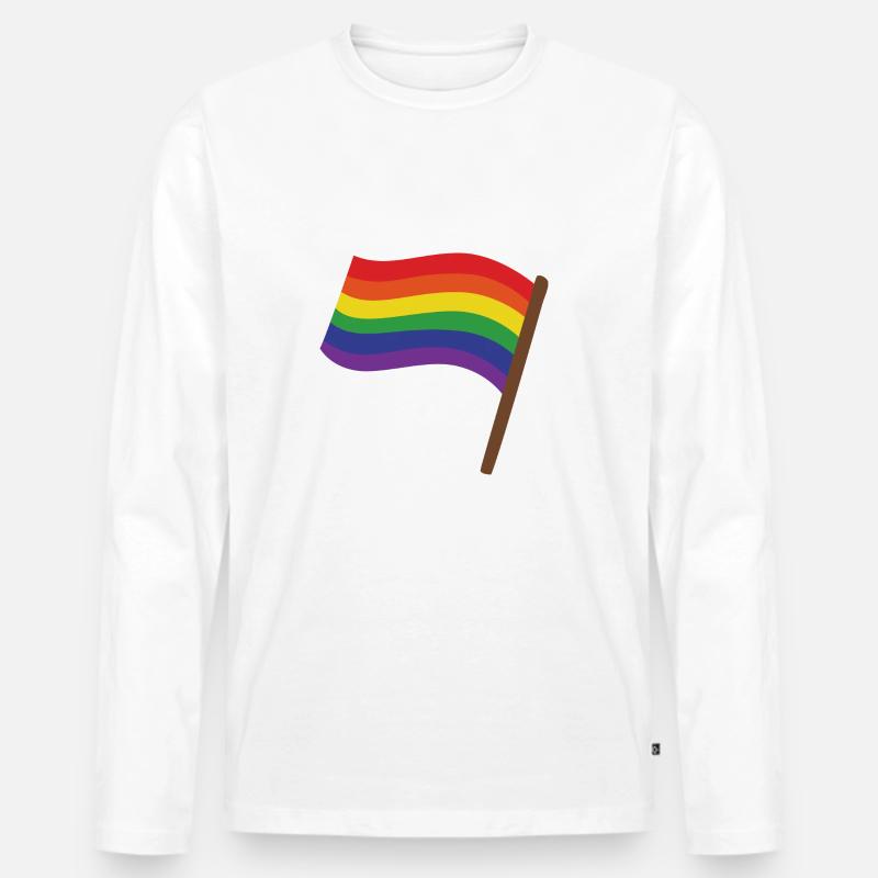 Regenbogenfahne | Geschenk Idee | LGBT - Männer Premium Bio Langarmshirt - Weiß