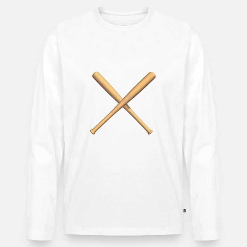 Baseball Schläger - Männer Premium Bio Langarmshirt - Weiß