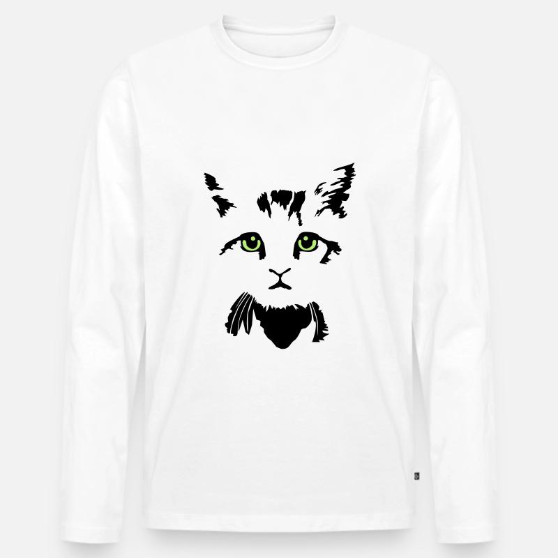 Kätzchen, Katze 2farbig - Männer Premium Bio Langarmshirt - Weiß