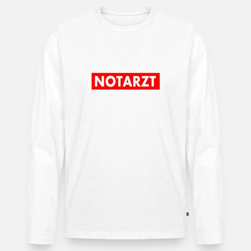 Notarzt - Männer Premium Bio Langarmshirt - Weiß