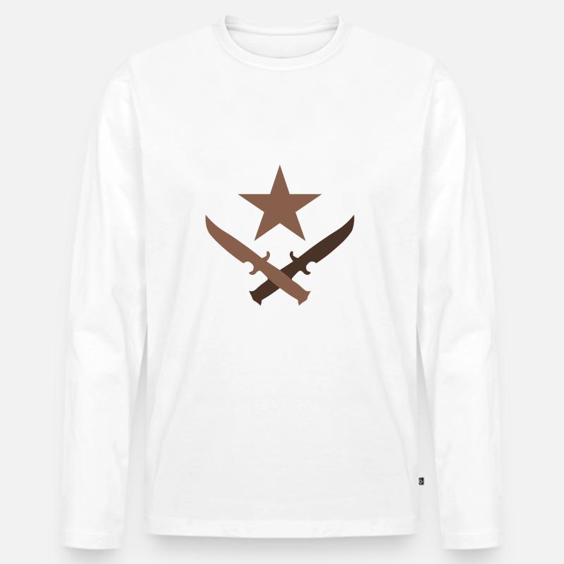 Terroristen - Männer Premium Bio Langarmshirt - Weiß