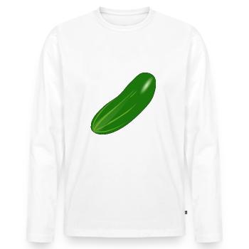 Gurke - Männer Premium Bio Langarmshirt - Weiß - Vorne - Nico (187cm)