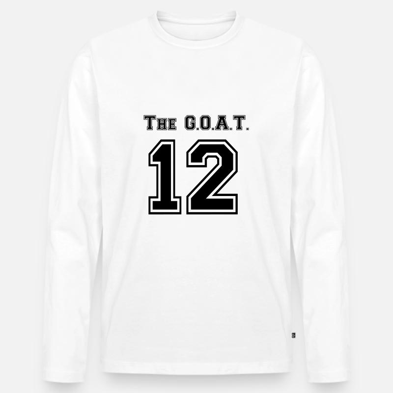 The GOAT 12 - Männer Premium Bio Langarmshirt - Weiß