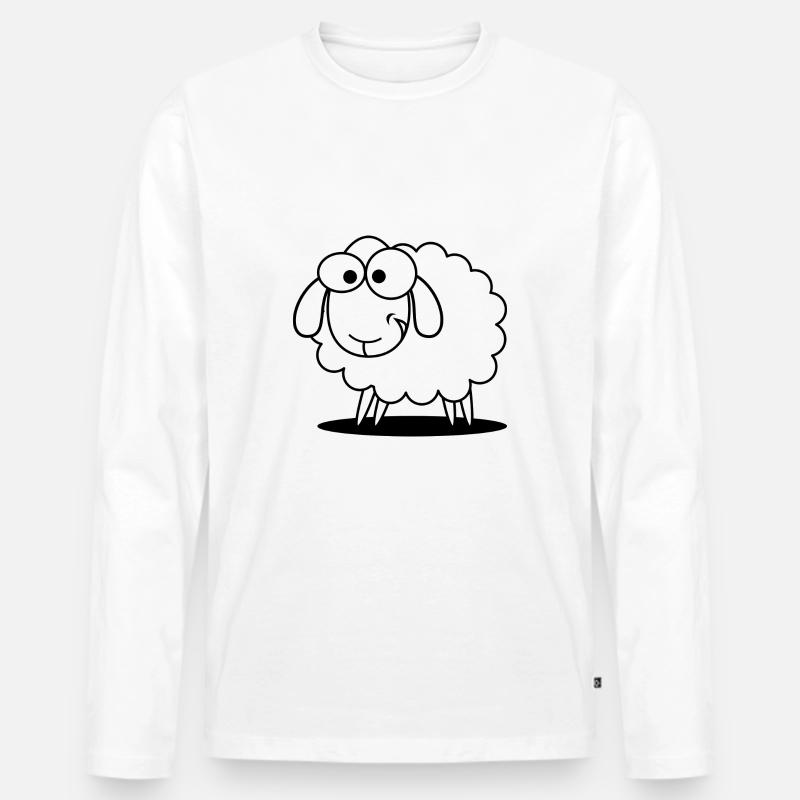 Schaf - Männer Premium Bio Langarmshirt - Weiß