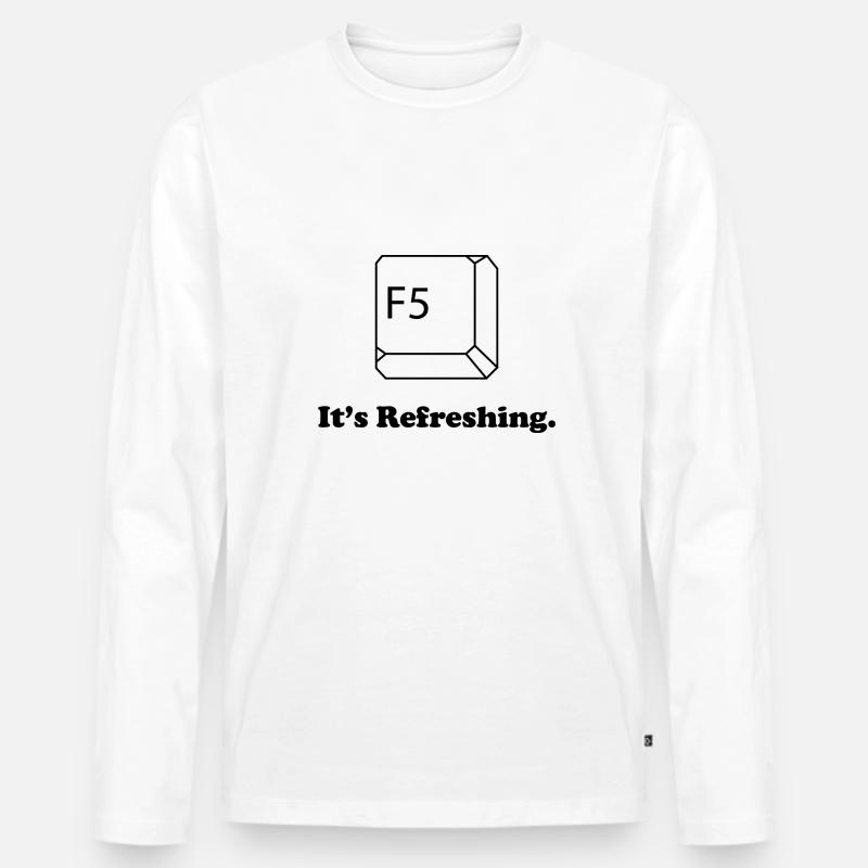 F5 Es ist erfrischend - Männer Premium Bio Langarmshirt - Weiß