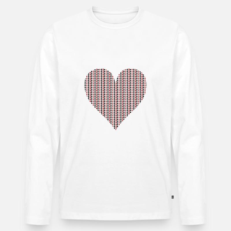 HEART - Männer Premium Bio Langarmshirt - Weiß