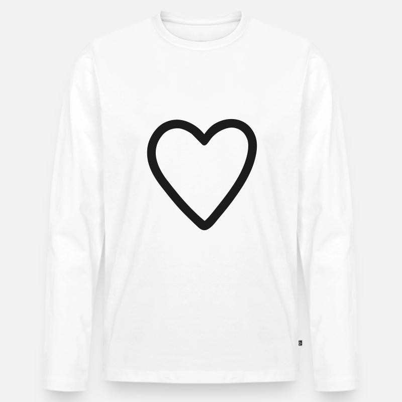 Herz Icon Zeichen - Männer Premium Bio Langarmshirt - Weiß