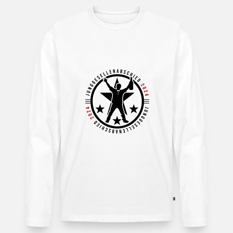 Junggesellen Abschied 2024 - Männer Premium Bio Langarmshirt - Weiß