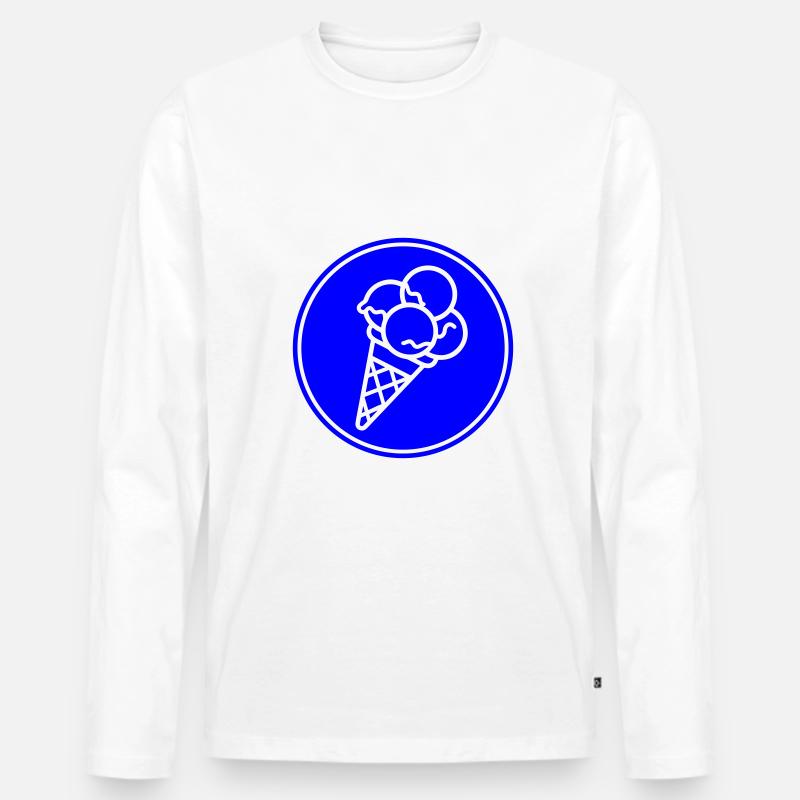 Eicreme Eis Sommer - Männer Premium Bio Langarmshirt - Weiß