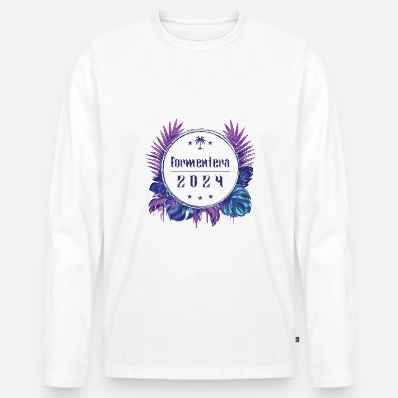Formentera 2024 - Männer Premium Bio Langarmshirt - Weiß