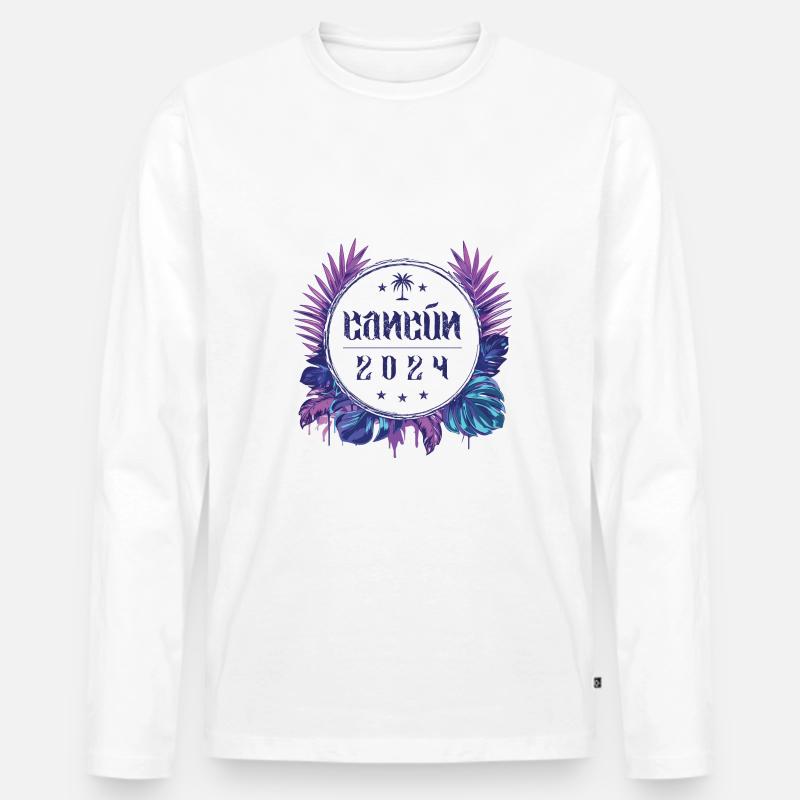 Cancun 2024 - Männer Premium Bio Langarmshirt - Weiß