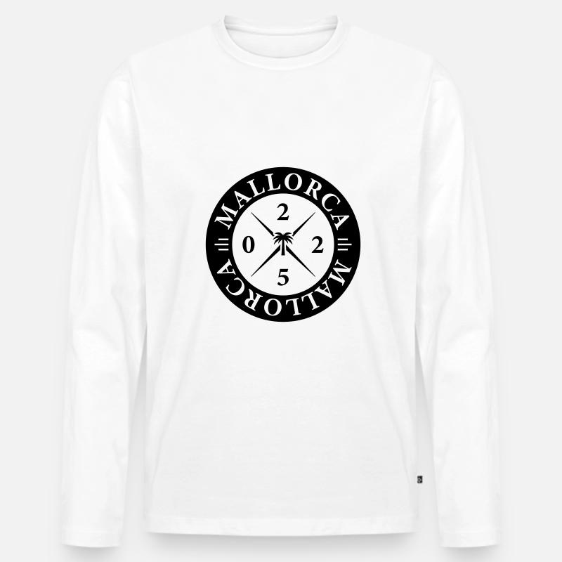 Mallorca 2025 - Männer Premium Bio Langarmshirt - Weiß
