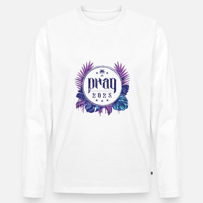 Prag 2025 - Männer Premium Bio Langarmshirt - Weiß