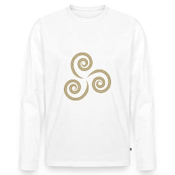celtic symbol - Men's Premium Organic Long Sleeve Shirt - white - Front - Nico (187cm)