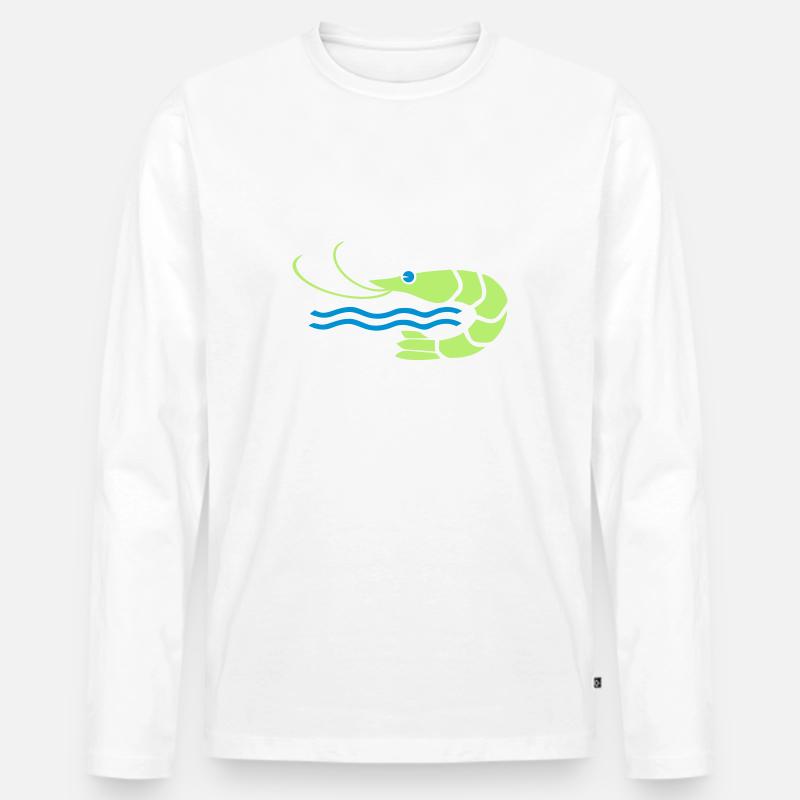 Krabbe - Männer Premium Bio Langarmshirt - Weiß