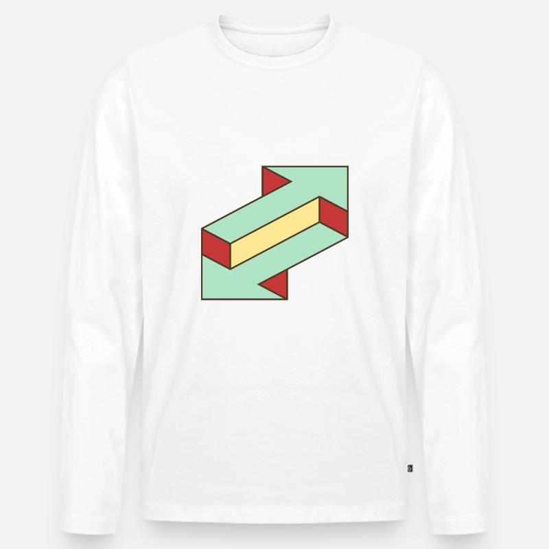 Illusion Pfeil - Männer Premium Bio Langarmshirt - Weiß
