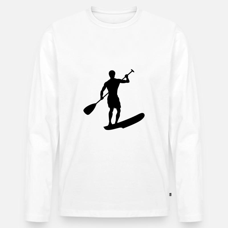 Stand Up Paddling - Männer Premium Bio Langarmshirt - Weiß